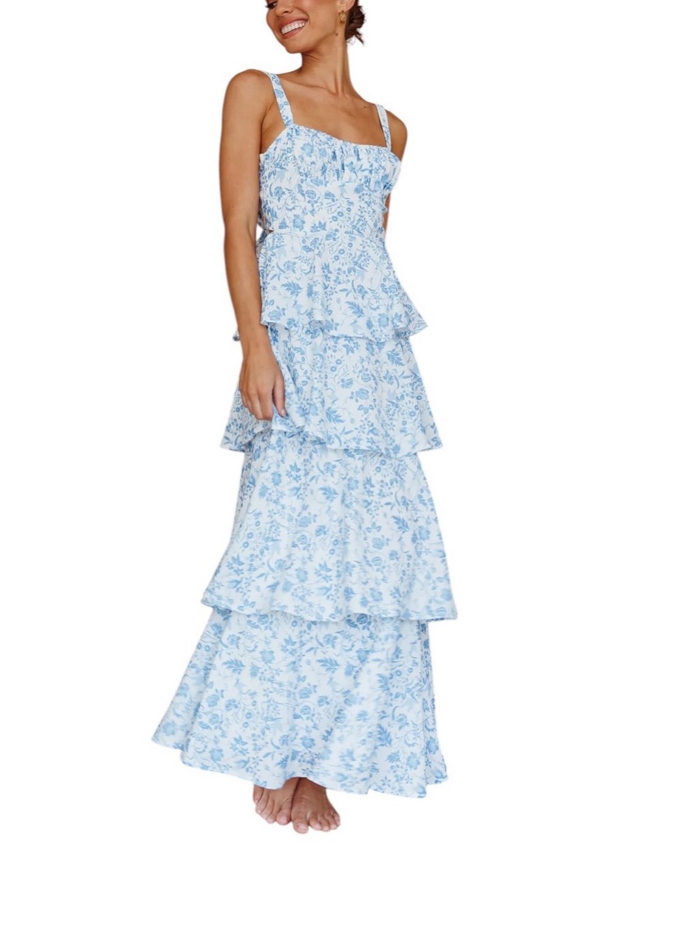 Selfie Leslie Provence Bloom Tiered midi dress